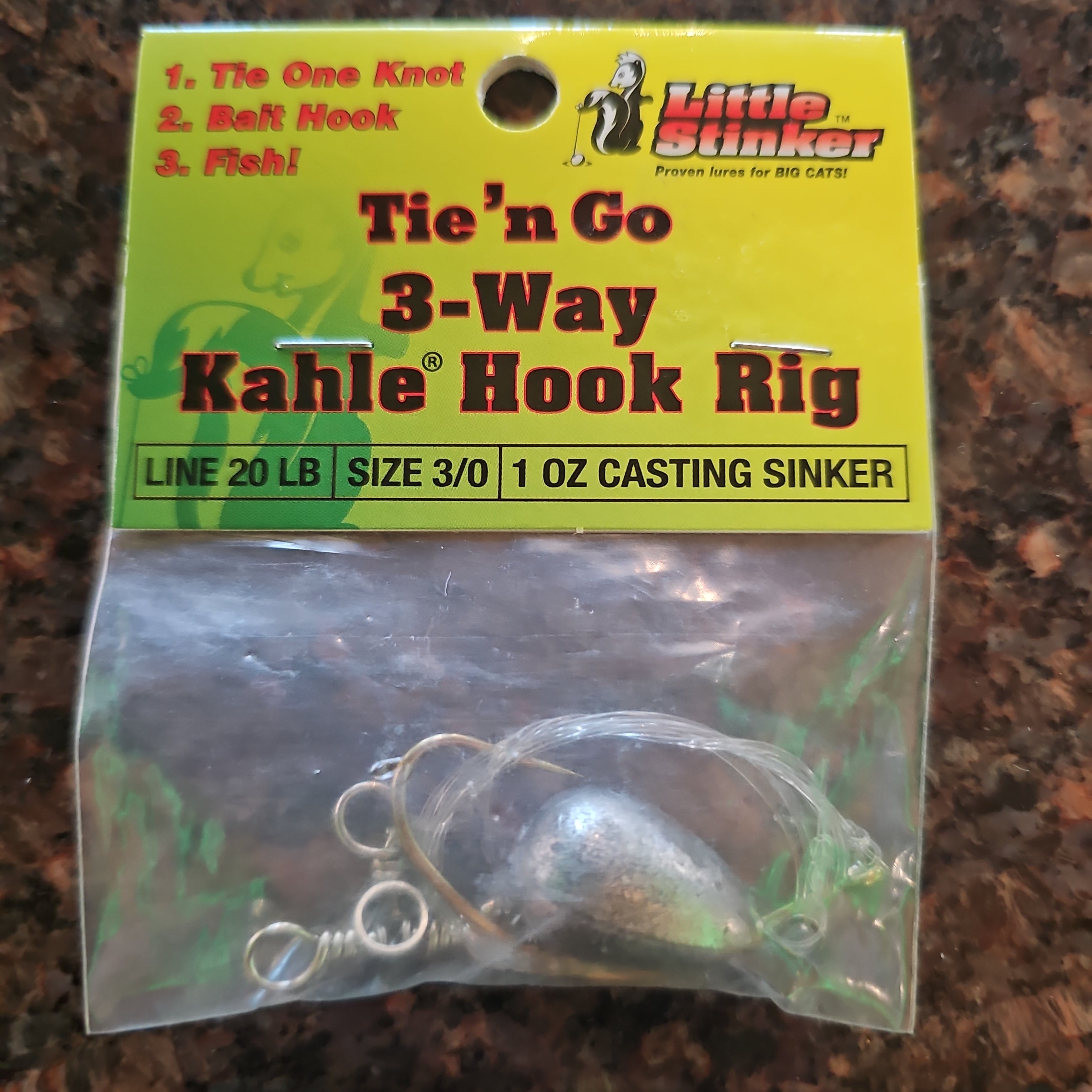 Little Stinker Tie N Go 3-way Kahle Rig Hook 3/0