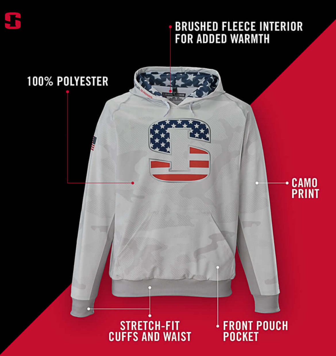 Striker USA Hoodie- White Camo
