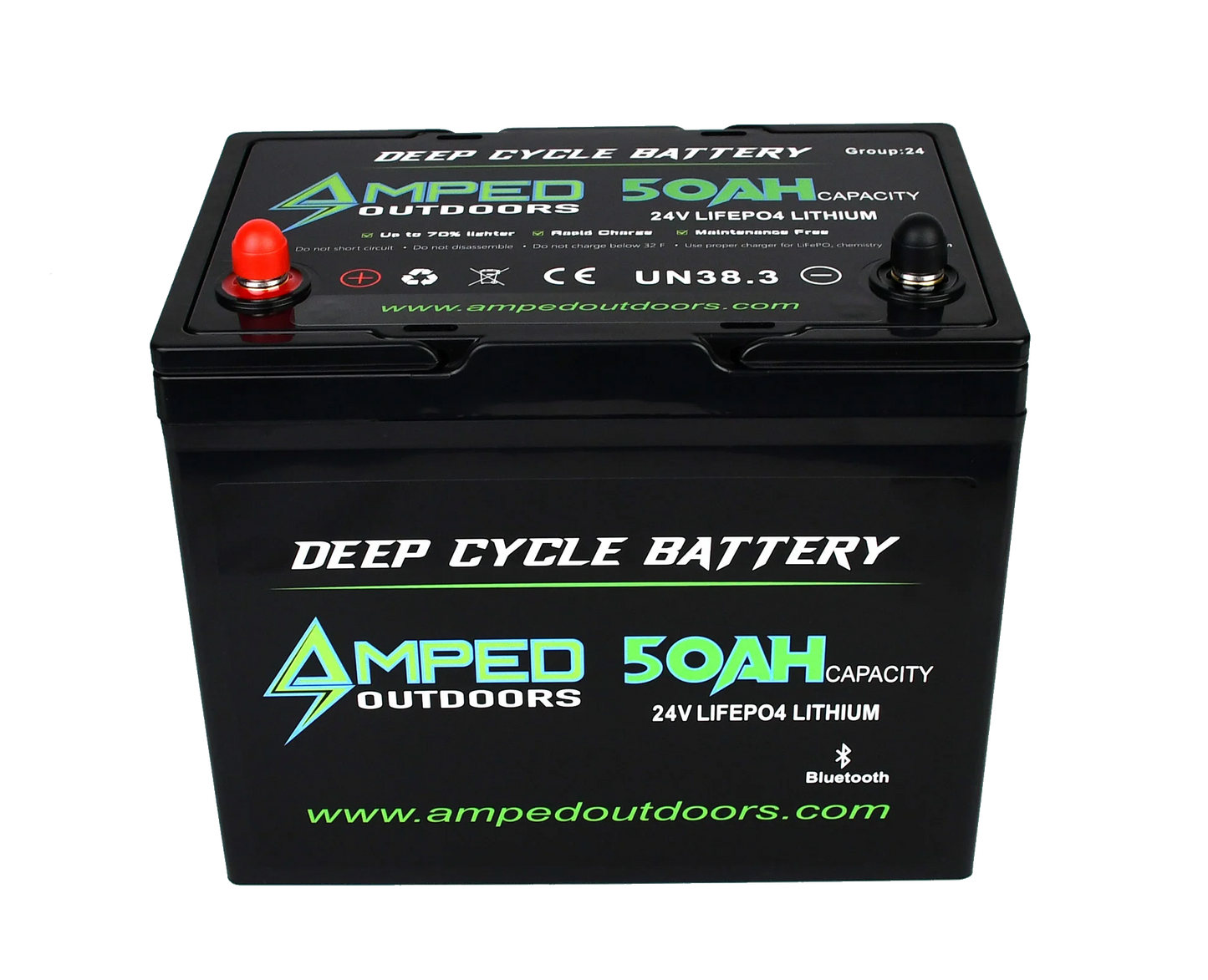 50AHLithium Battery (LiFePO4) 24V - Bluetooth - IP67 Waterproof - Heated