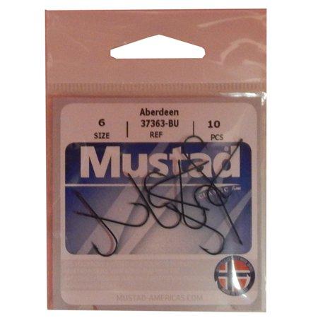 Mustad Aberdeen Extra Fine Size 6 Fishing Hooks Blue Pack of 10