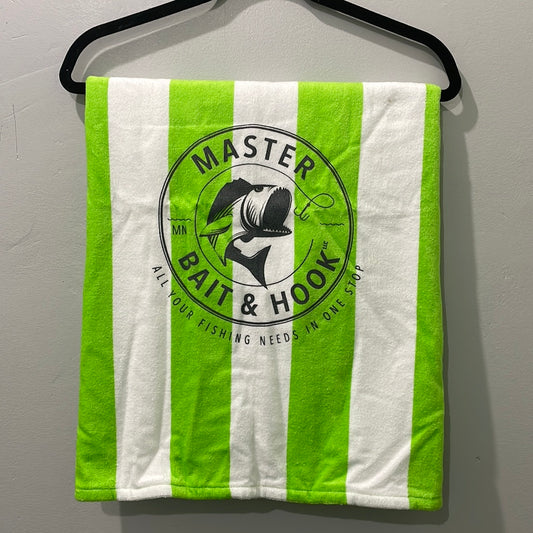 MBH Logo Beach Towel Lime Green/White Stripe