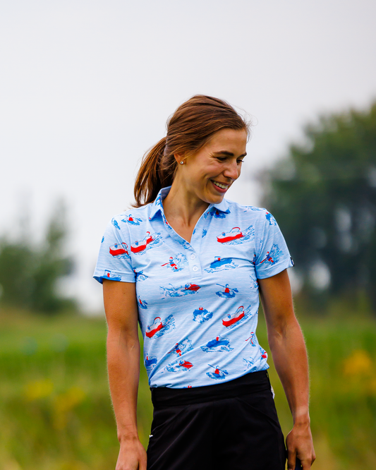 Waggle Women’s Polo 'Lake Life' - M