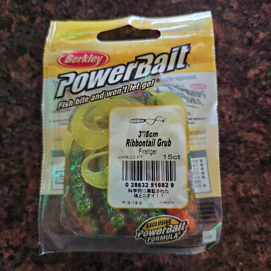 PowerBait 3" Ribbontail Grub Firetiger