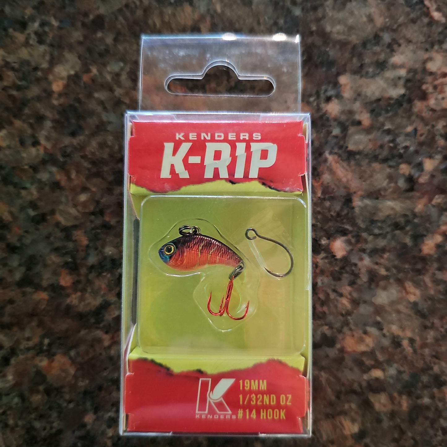 Kenders K-RIP Mini Vibe Lure with Rattle Beads and Treble Hook (Gold Magma, 19mm (3/4") #14 HOOK