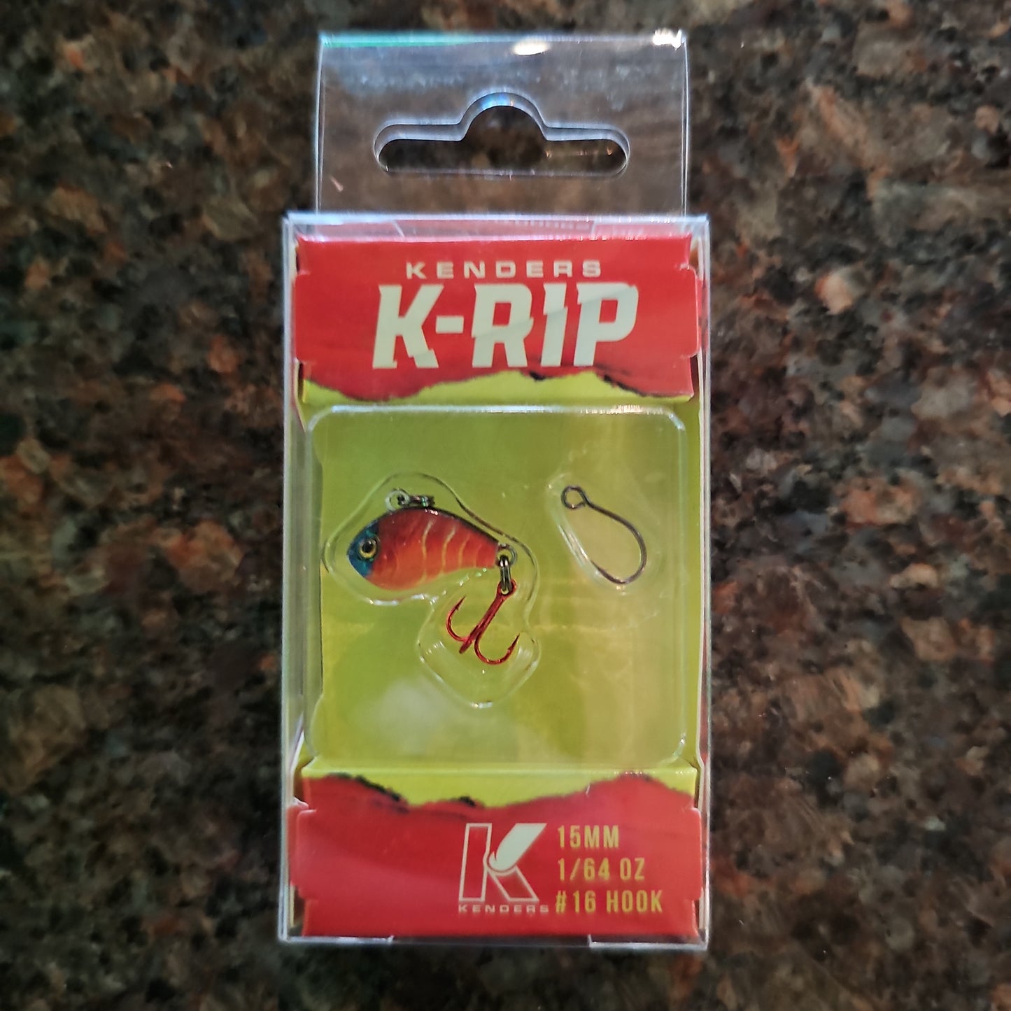 Kenders K-RIP Mini Vibe Lure with Rattle Beads and Treble Hook (Gold Magma, 15mm (1/2") #16 Hook
