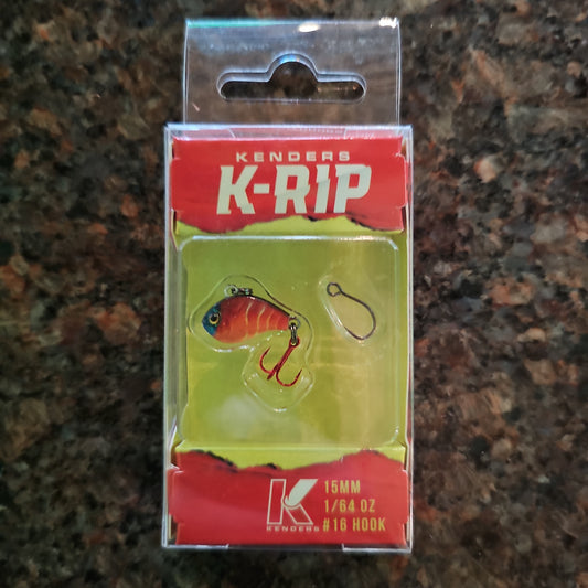 Kenders K-RIP Mini Vibe Lure with Rattle Beads and Treble Hook (Gold Magma, 15mm (1/2") #16 Hook