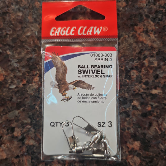 Eagle Claw Ball Bearing Swivel with Interlock Snap