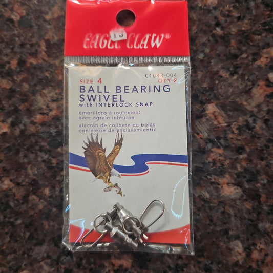 Eagle Claw Ball Bearing Swivel with Interlock Snap