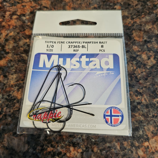 Mustad Aberdeen Super Fine Hook Black 8ct Size 1/0