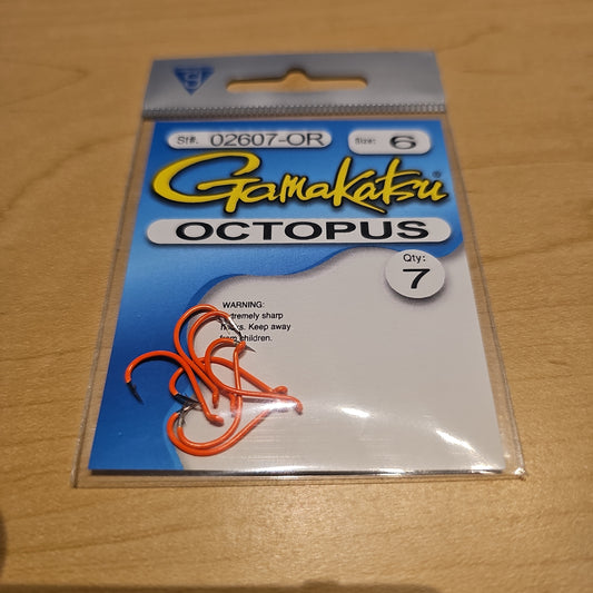 Gamakatsu Octopus Loose Fit Hook (7-Pack), Size 6