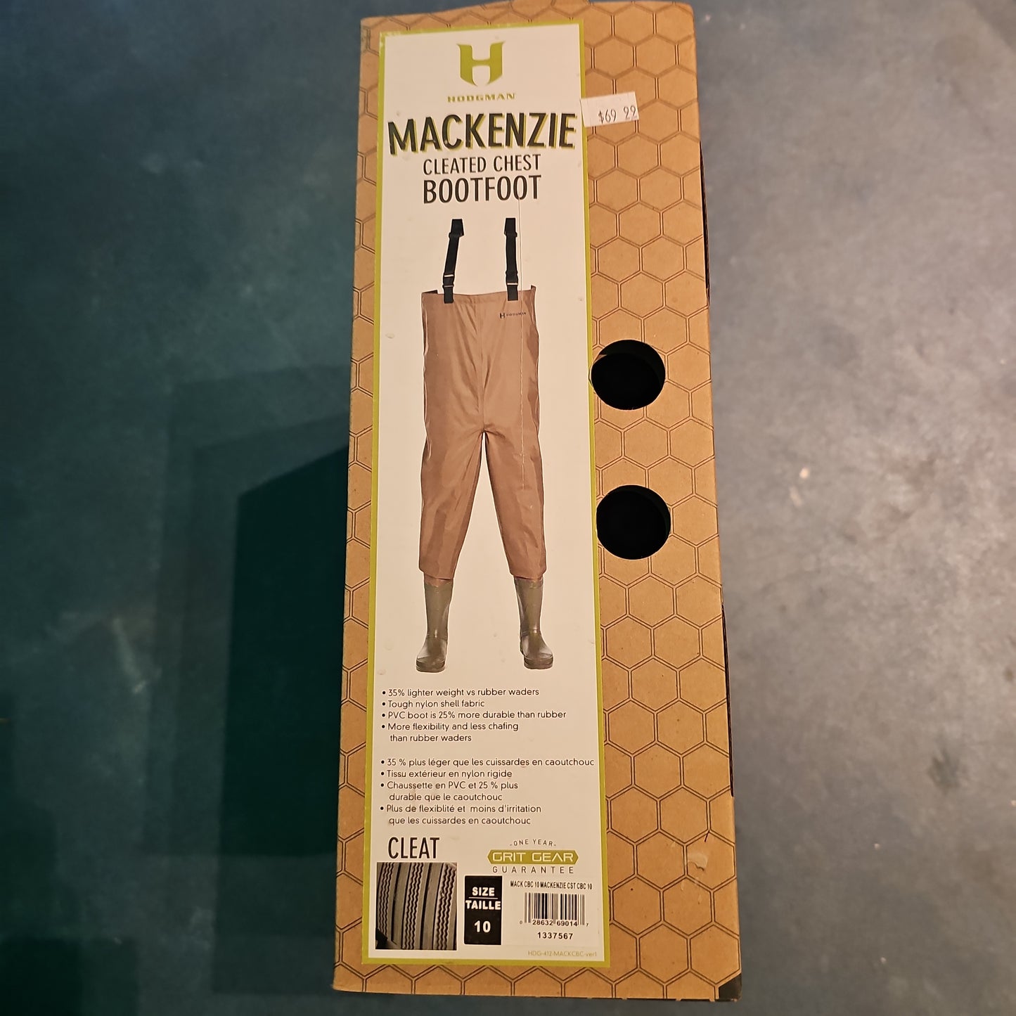 Hodgman Mackenzie Cleated Chest Bootfoot Waders Size 10