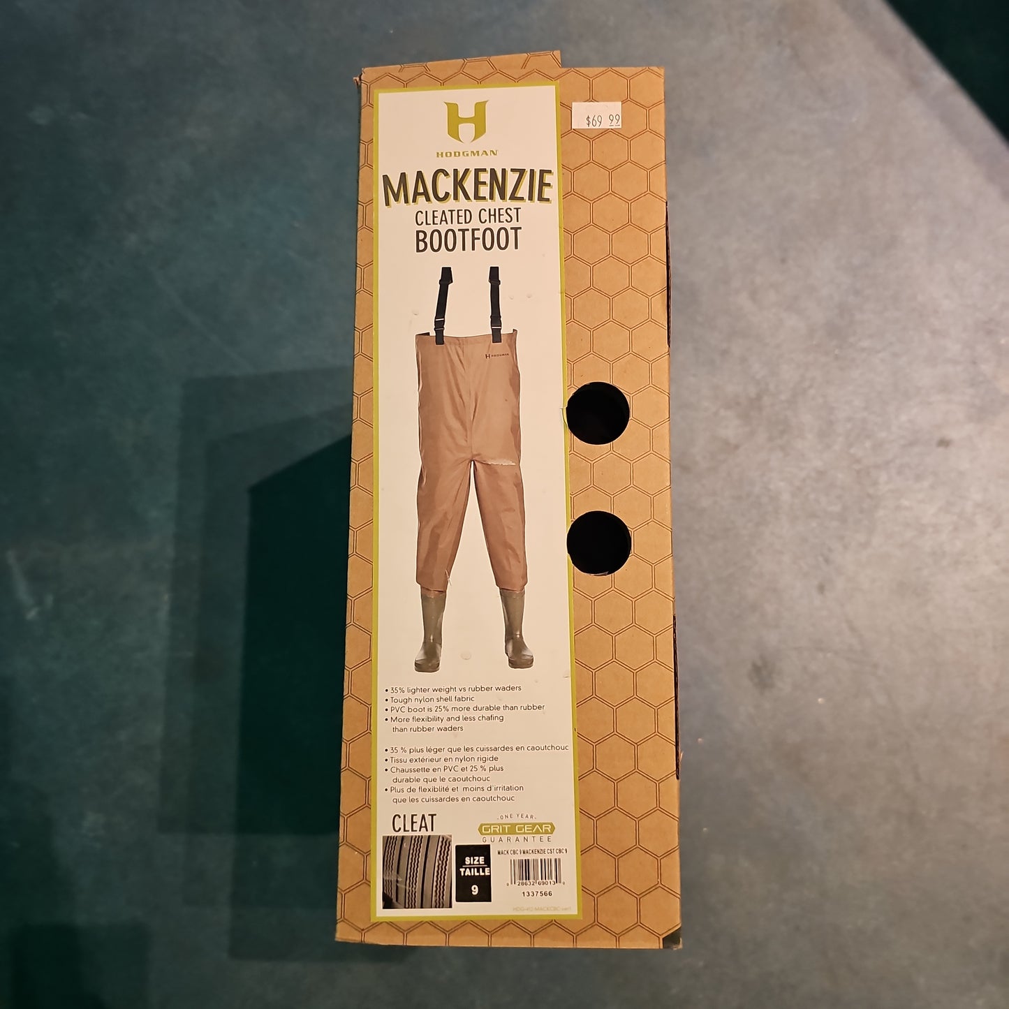 Hodgman Mackenzie Cleated Chest Bootfoot Waders Size 9