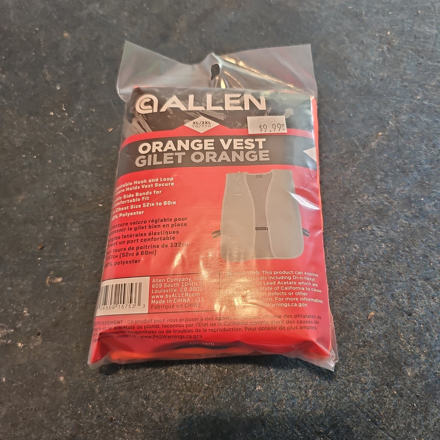 Allen Orange Vest XL/2XL