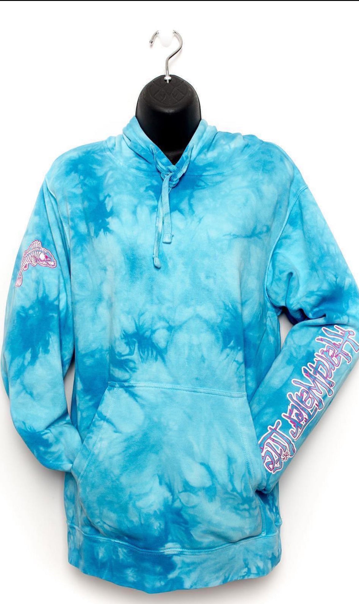 Hardwater Life Blue Tie Dye Hoodie- M