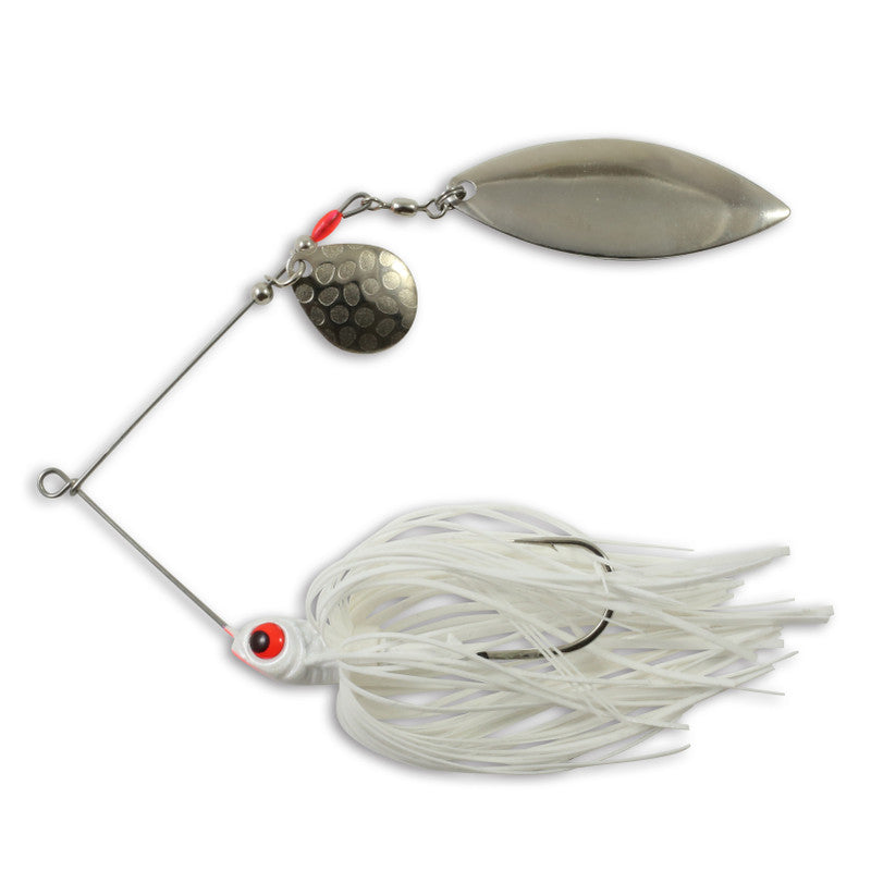 Northland Reed-Runner Spinnerbait Tandem Spin 1/4oz. #3 Hook White Shad
