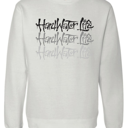 Hardwater Life White Crewneck Sweatshirt- XL