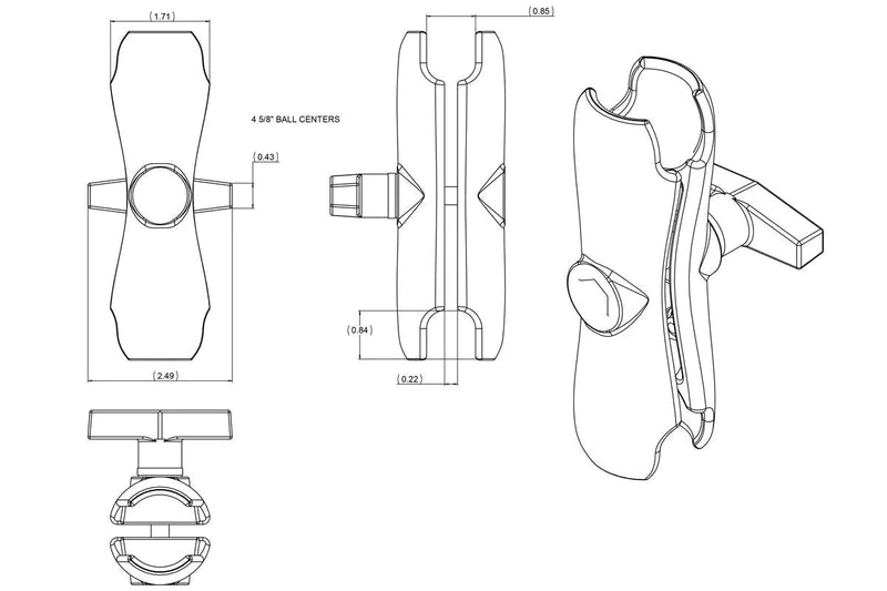 Ram Double Socket Arm Size C (Medium)