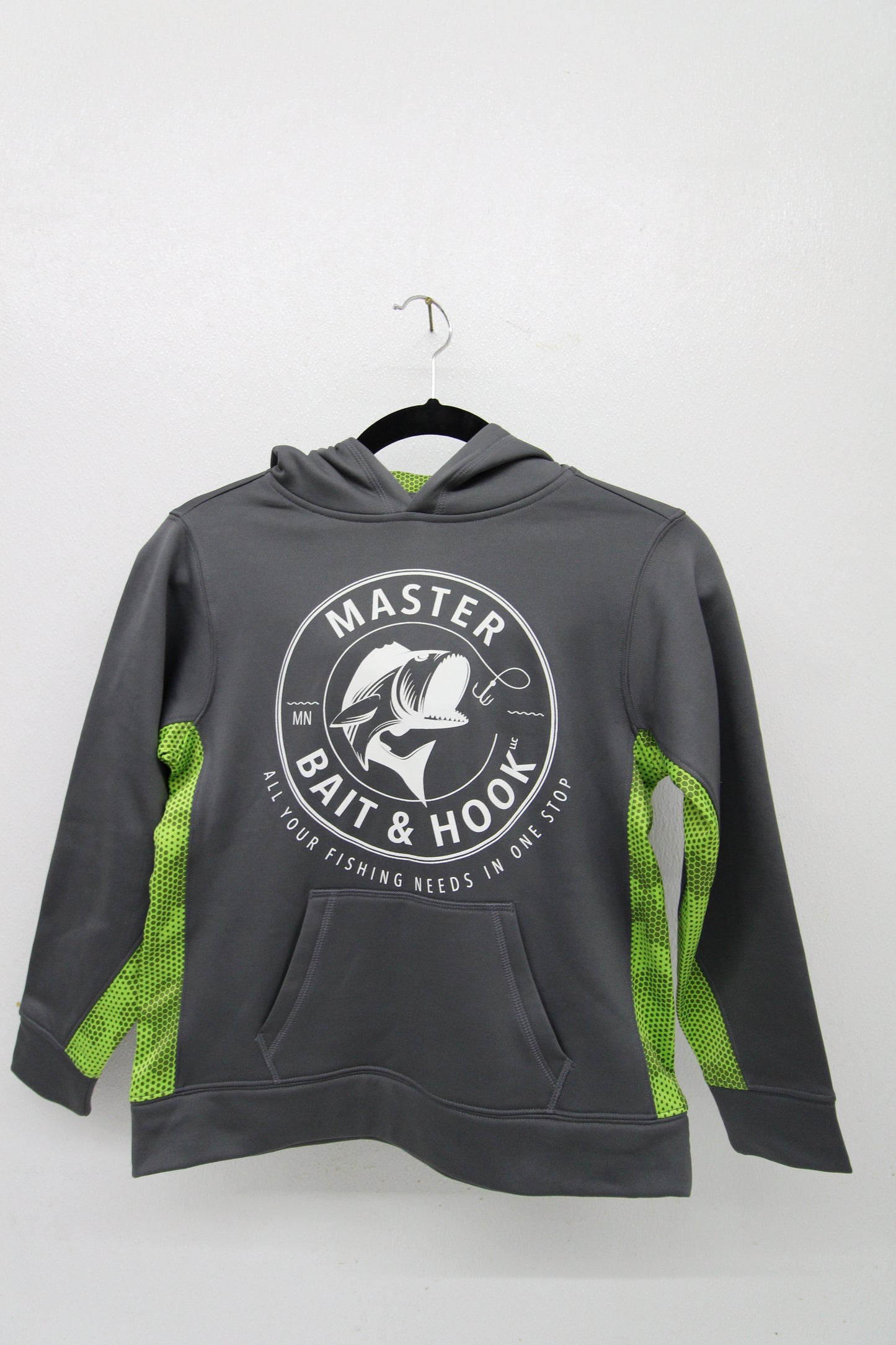 MBH Youth Performance Hoodie White Logo Size Med.