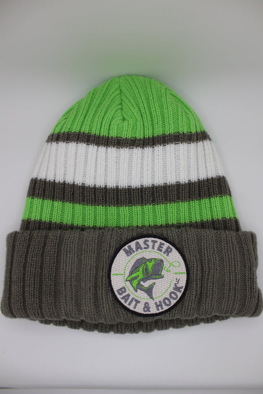 MBH Lime Gray Knit Beanie w/ Patch Adult One Size