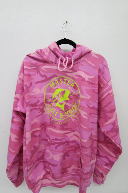 MBH Pink Camo Green Logo Hoodie Sz S