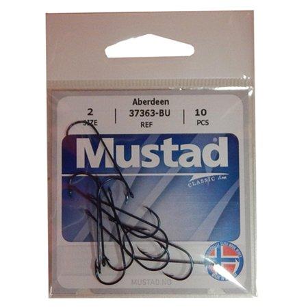 Mustad Aberdeen Extra Fine Size 2 Fishing Hooks Blue Pack of 10